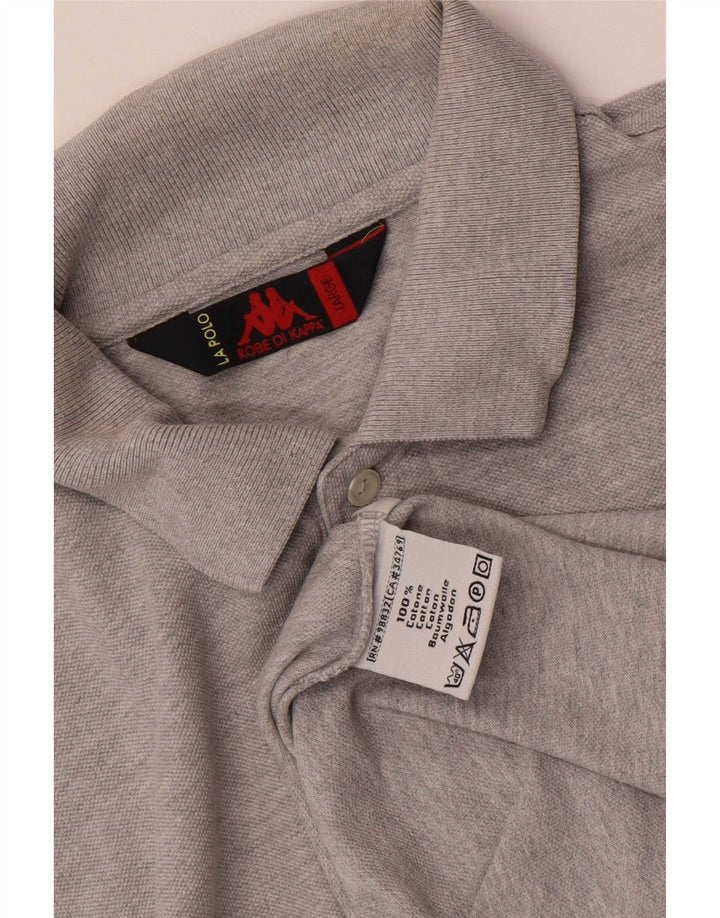 Kappa Polo Hombre Grande Gris Algodón
