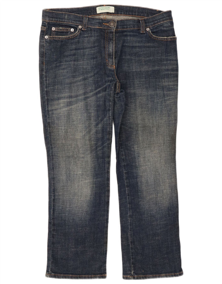Benetton Vaqueros Cropped Mujer W32 L25 Azul