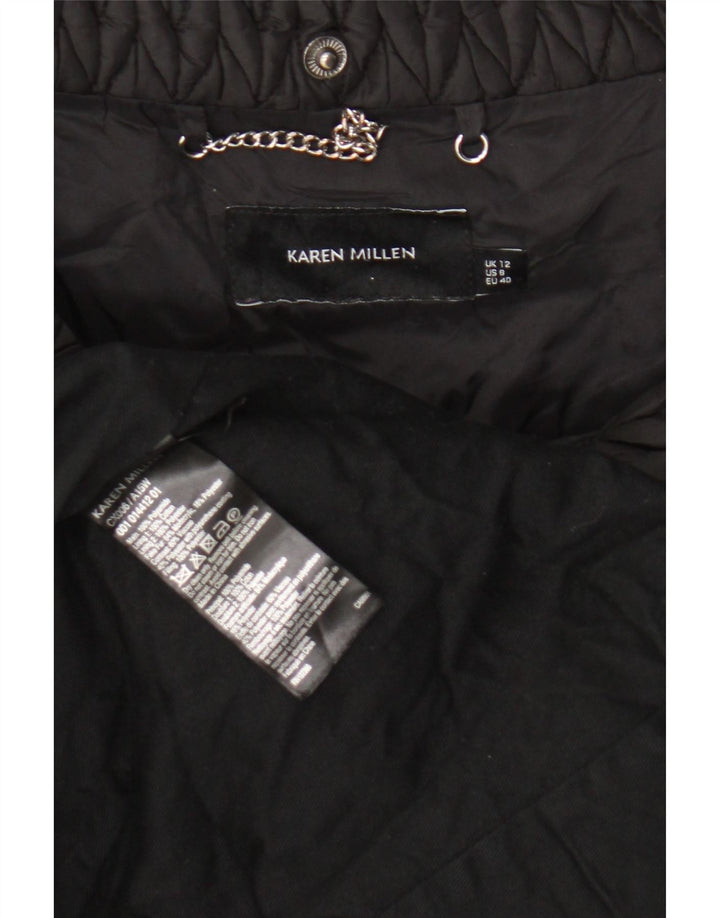 Karen Millen Abrigo acolchado para mujer UK 42 Mediano Poliamida negra
