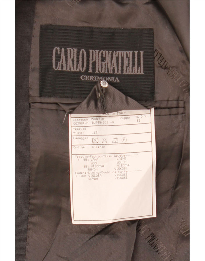 CARLO PIGNATELLI Chaqueta blazer de 3 botones para hombre IT 52 XL Lana gris