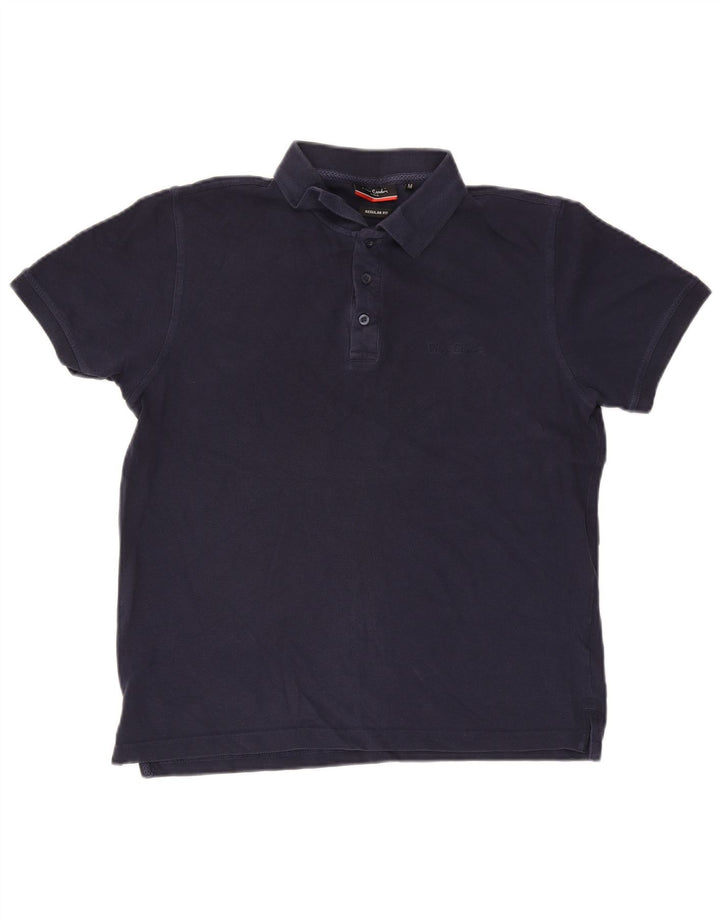 Pierre Cardin Polo de corte regular para hombre de algodón azul marino medio