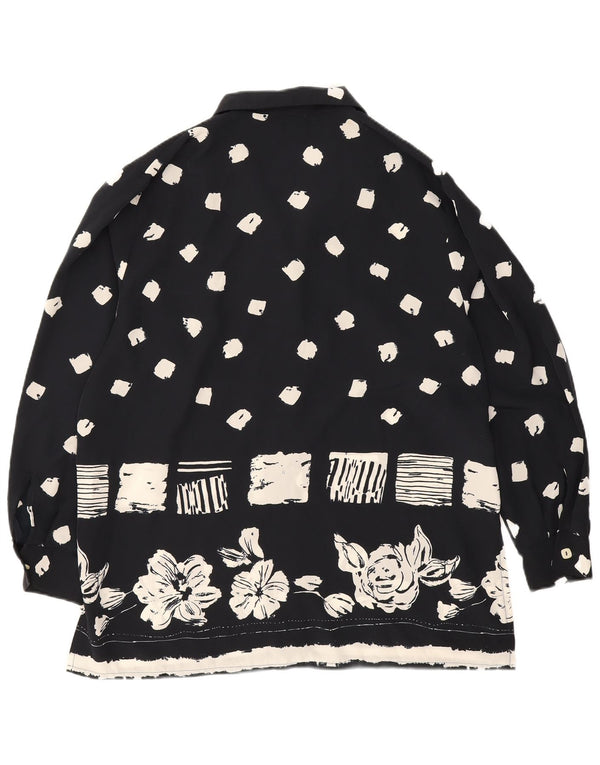 Jaques Vert Blusa camisera extragrande para mujer UK 46 Grande Azul marino Floral