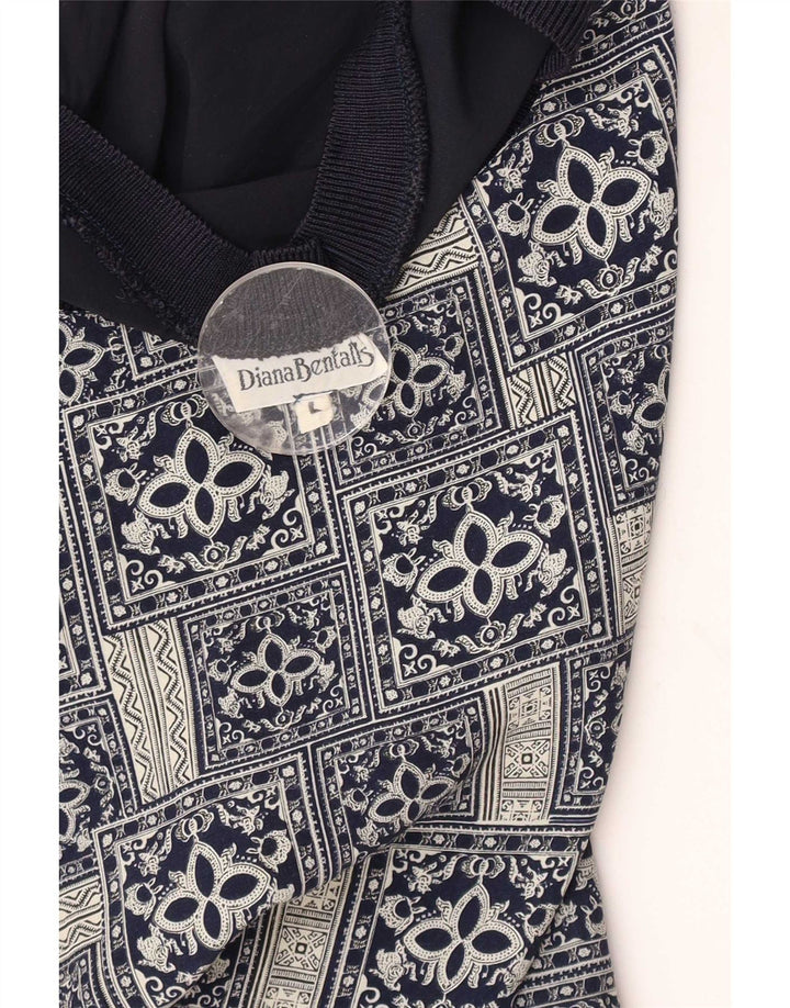 Blusa extragrande para mujer de Diana Bentall Top UK 16 Large Azul marino Patchwork