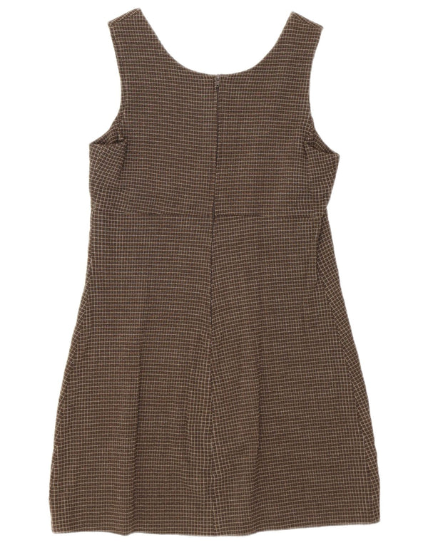 Germano Zama Vestido tubo sin mangas para mujer UK 8 Small Brown Check Viscosa