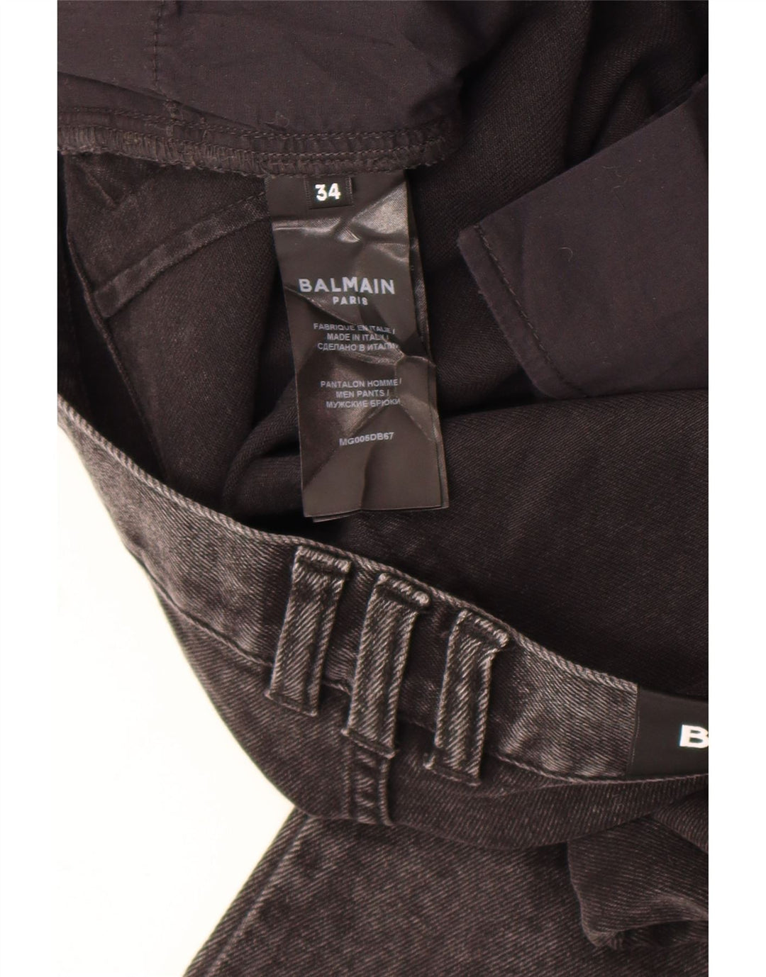 Balmain Vaqueros Slim Para Hombre W34 L30 Algodón Gris