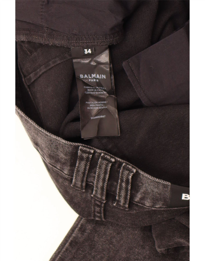 Balmain Vaqueros Slim Para Hombre W34 L30 Algodón Gris