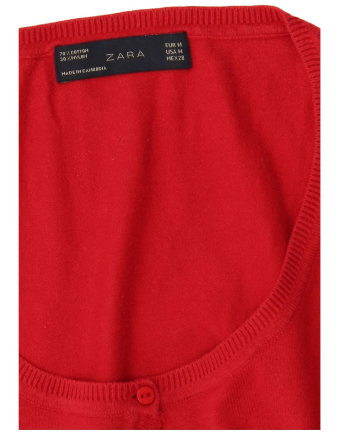 Zara - Cárdigan de manga 3/4 para mujer, talla 40, talla M, color rojo