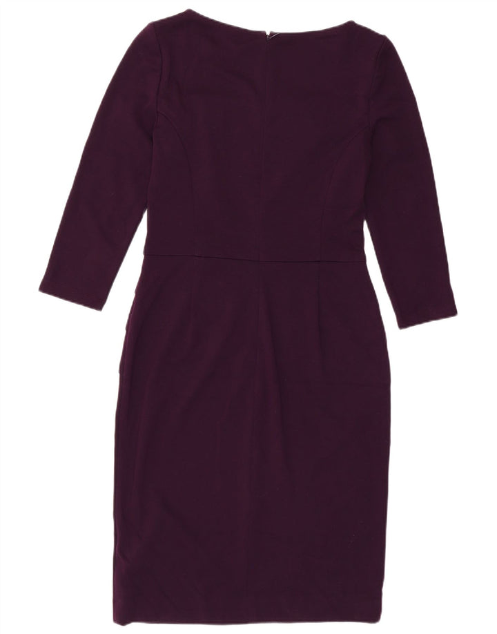 Chaps Vestido de manga 3/4 para mujer US 4 pequeño poliéster morado