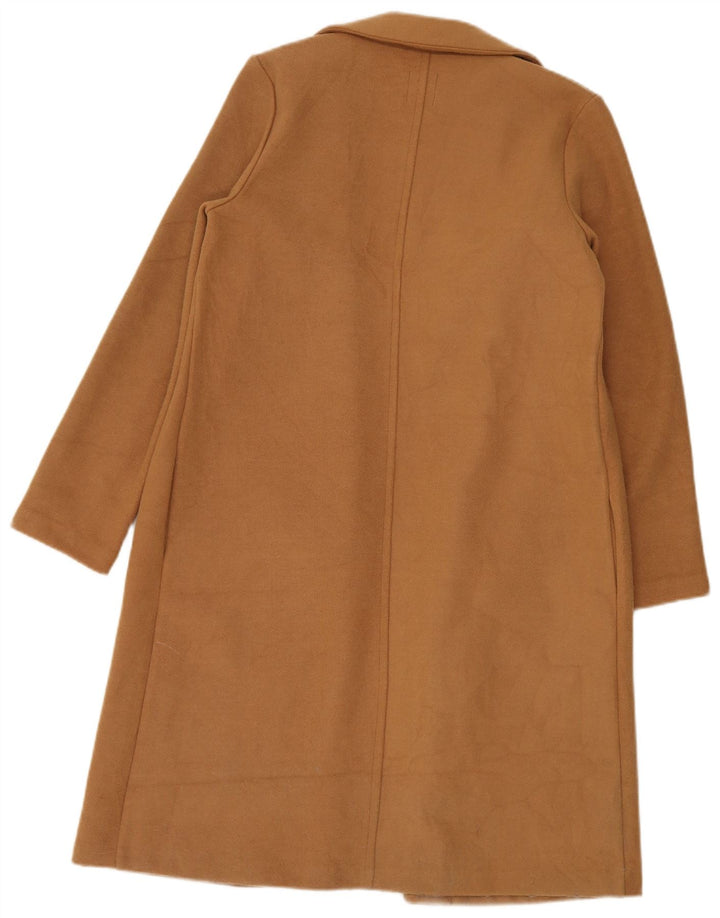 Zara Mujer Abrigo Abierto UK 44 Poliéster Beige Medio