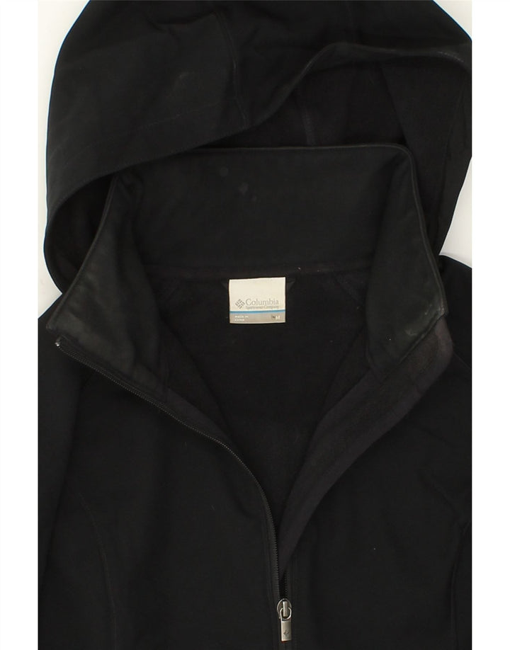 COLUMBIA Womens Hooded Windbreaker Coat UK 14 Medium Black Polyester Vintage Columbia and Second-Hand Columbia from Messina Hembry 