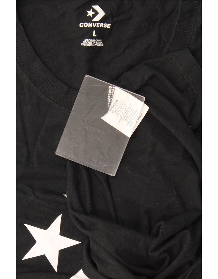 Converse Hombre Gráfico Chaleco Top Grande Algodón Negro