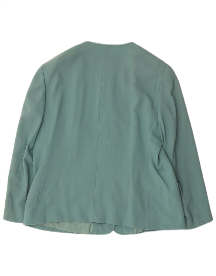ELENA MIRO Chaqueta tipo blazer de 4 botones para mujer UK 20 2XL Lana virgen verde