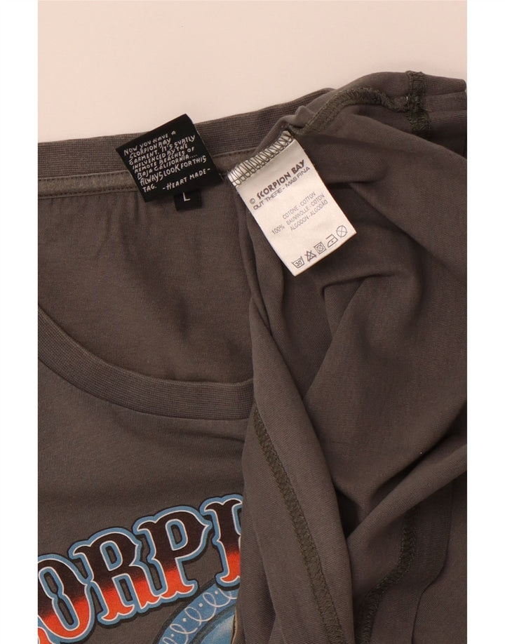 SCORPION BAY Camiseta gráfica para hombre Top grande de algodón gris