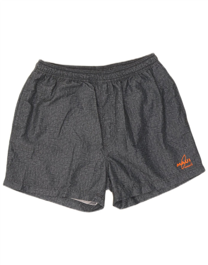 Pantalones cortos deportivos vintage para hombre Poliéster gris grande