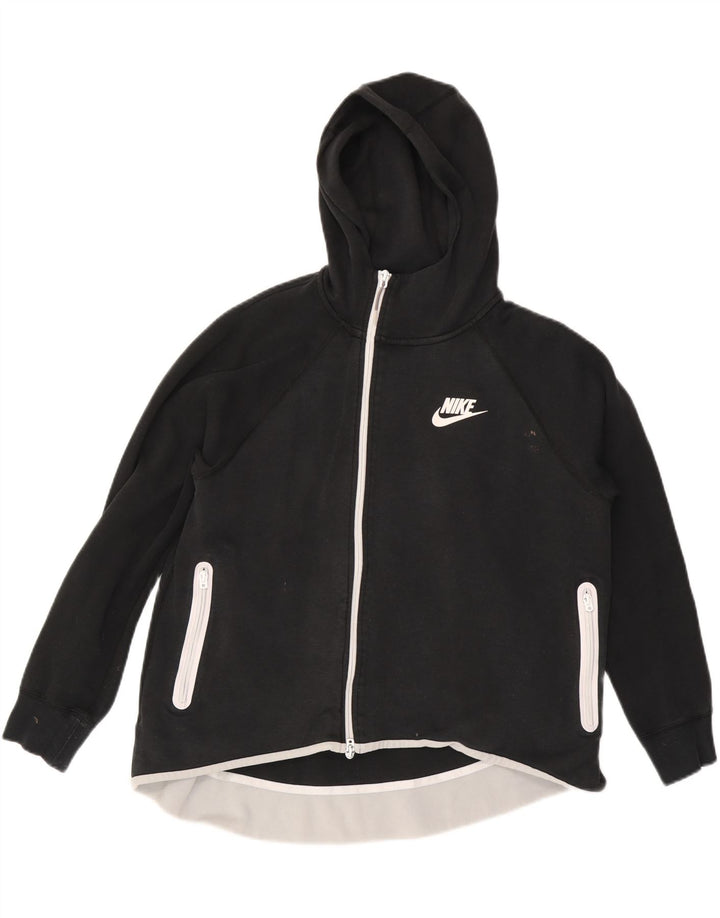 NIKE Sudadera con capucha y cremallera para mujer UK 46 Grande Algodón negro