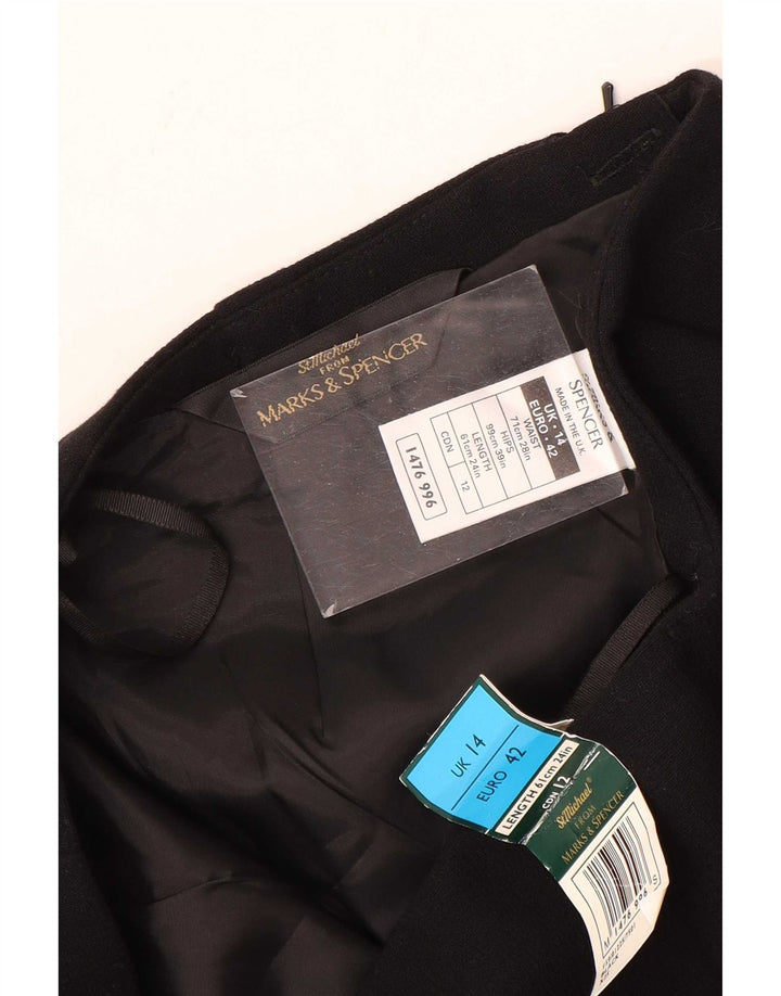 Marks & Spencer Falda lápiz para mujer UK 44 Medium W28 Viscosa negra