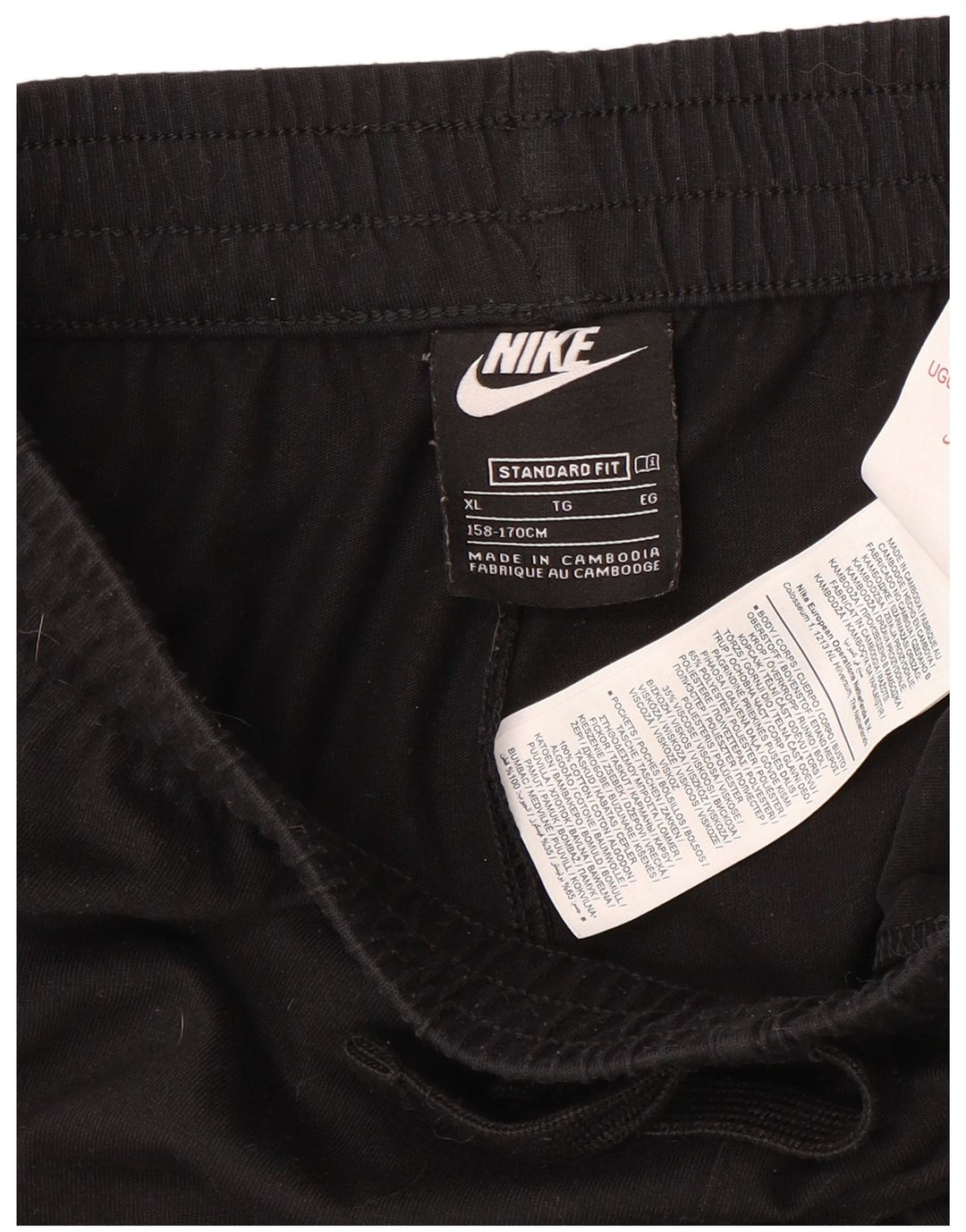 NIKE Pantalones cortos deportivos de ajuste estándar para niños 13-14 años XL Negro Poliéster