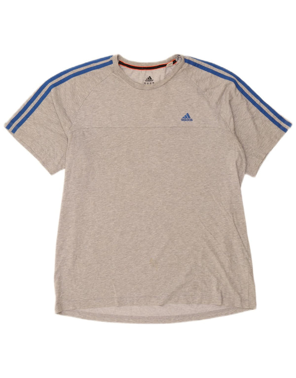 Adidas Mens Climalite Camiseta Top XL Algodón moteado gris