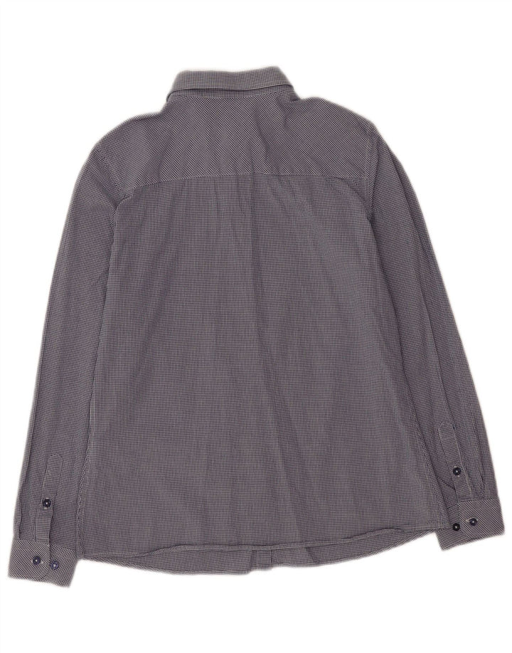 Asociación de Polo de EE. UU. Camisa para mujer EU 38 Algodón a cuadros azul marino mediano