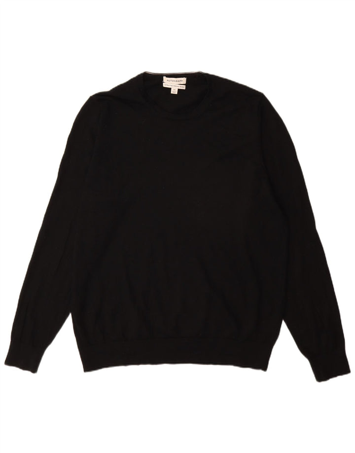 Marks & Spencer - Jersey de cuello redondo para hombre con autógrafo, talla 2XL, color negro