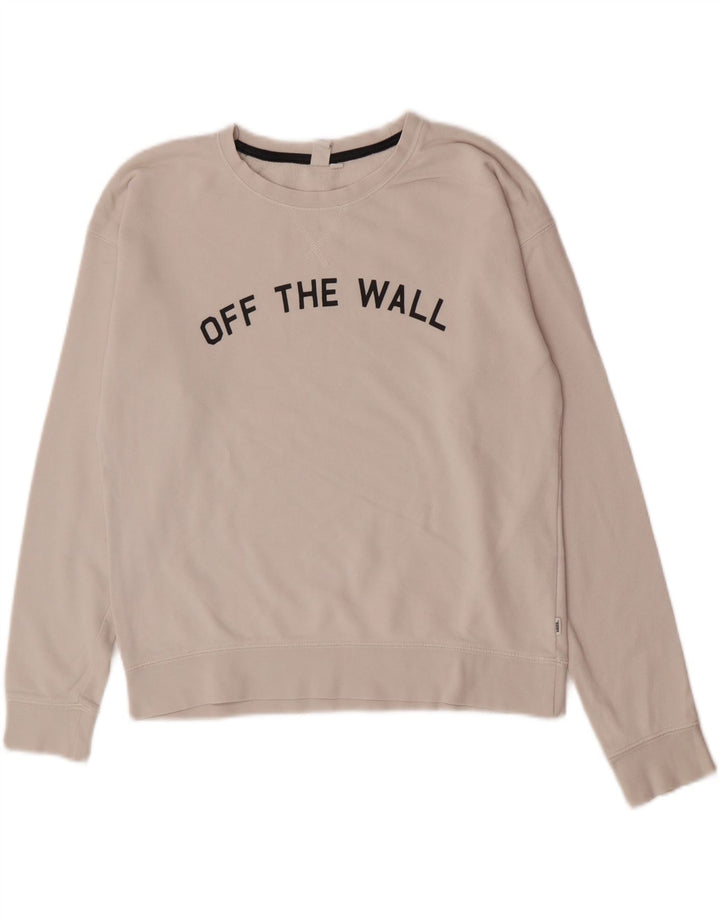 Vans - Sudadera gráfica para mujer, talla 10, algodón blanco pequeño