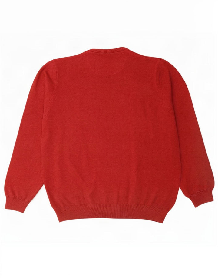 Marks & Spencer - Jersey de cuello redondo para hombre, talla XL, algodón rojo