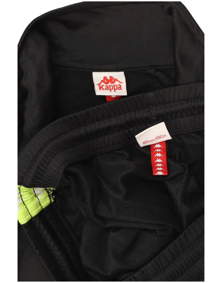 KAPPA Chándal completo con gráfico para niños 15-16 años Poliéster color block negro