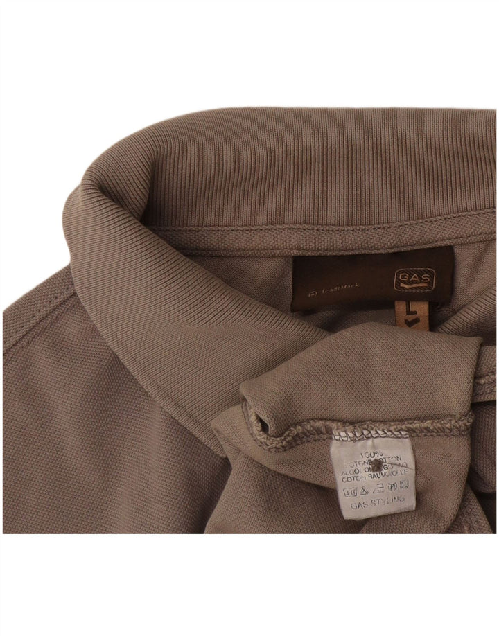 Polo Gas Hombre Grande Gris Algodón