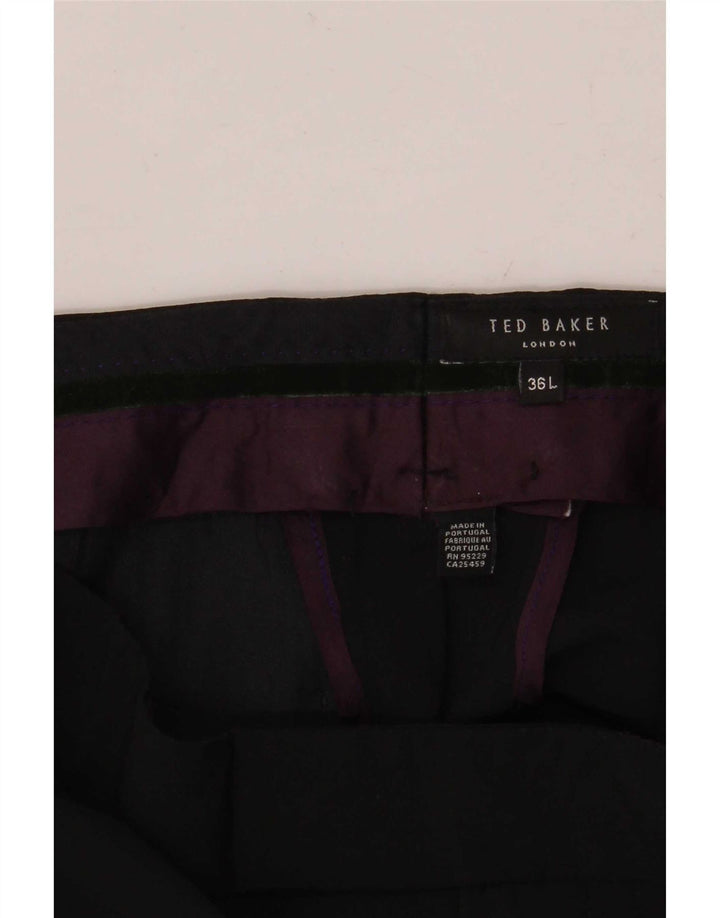 Pantalones de traje rectos para hombre de Ted Baker W36 L36 Negro