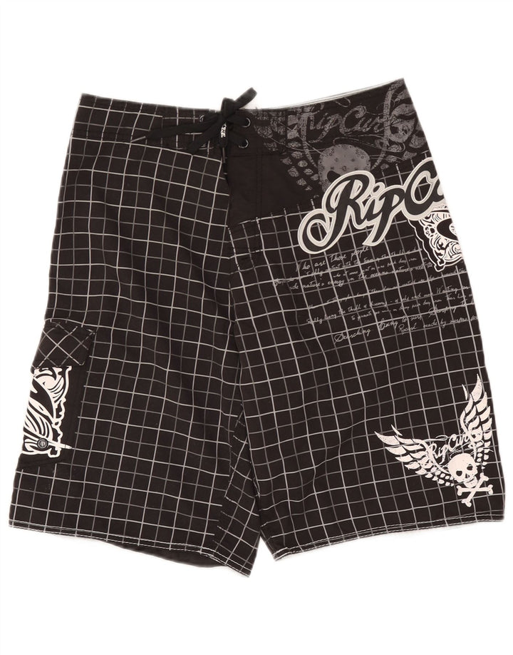 Rip Curl Mens Graphic Bañador Shorts Mediano Negro Cuadros Poliéster