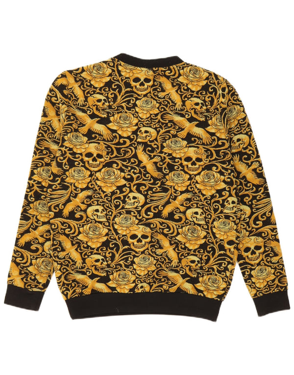 Zara Hombre Sudadera Jumper Small Negro Floral Poliéster