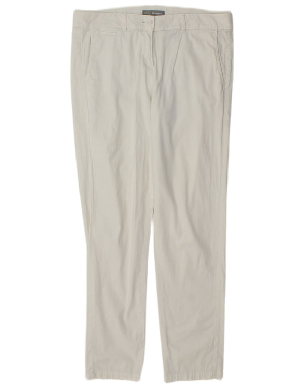 Marks & Spencer Pantalones Chinos Slim para Mujer UK 12 Medium W32 L30 Blanco
