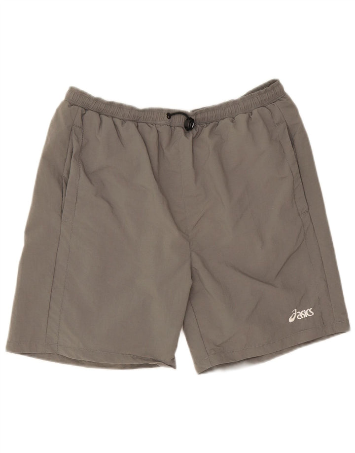 Asics - Pantalones cortos deportivos para hombre, talla grande, poliamida gris