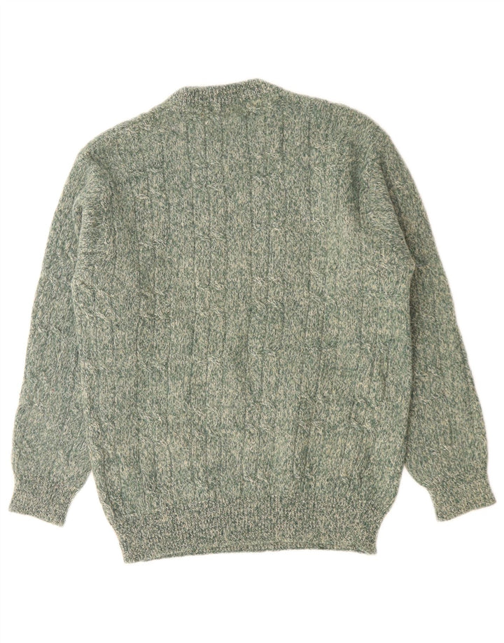 Stefanel Jersey De Cuello Redondo Para Hombre Jersey Pequeño Verde Moteado