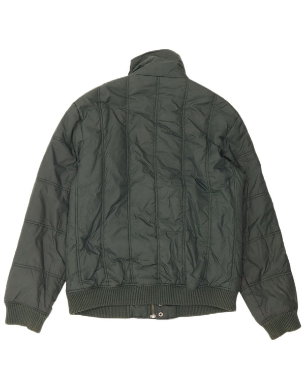 Zara Mens Chaqueta Acolchada UK 40 Grande Nylon Verde