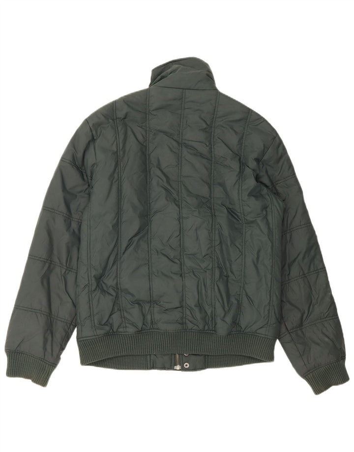 Zara Mens Chaqueta Acolchada UK 40 Grande Nylon Verde