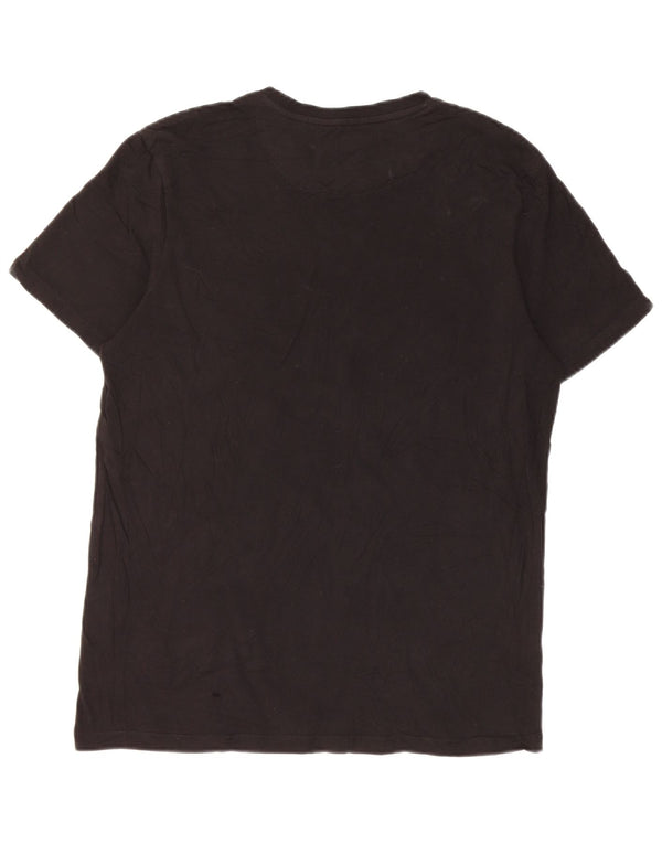 Lyle & Scott Camiseta para hombre Top Medium Black Cotton
