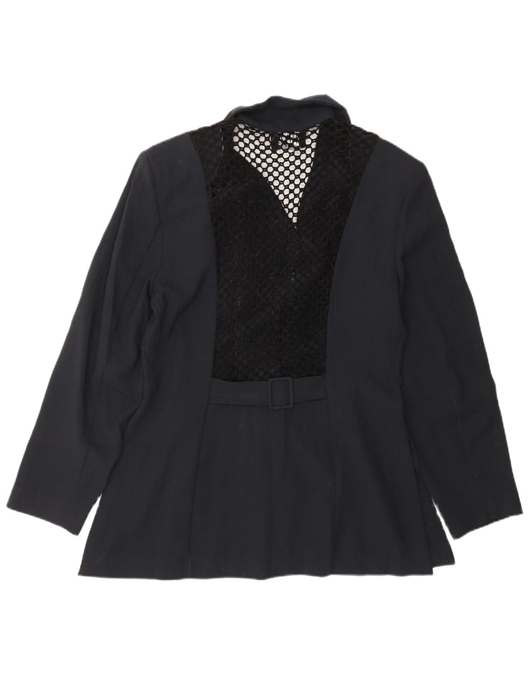 VINTAGE Chaqueta Blazer de 3 Botones para Mujer Reino Unido 14 Azul Marino Medio