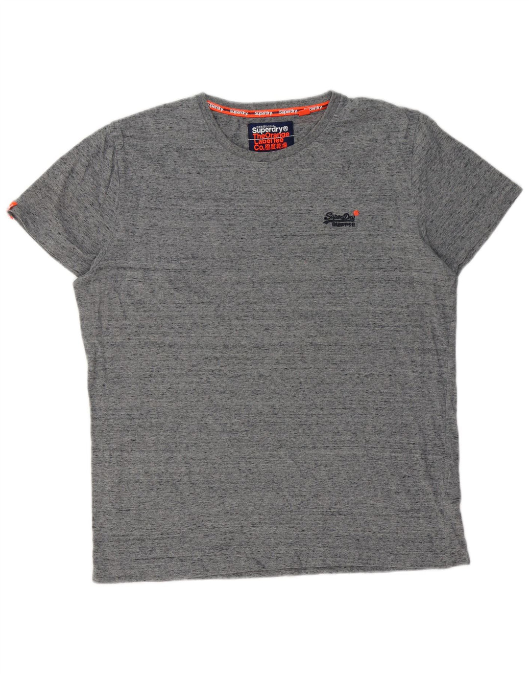 SUPERDRY Camiseta para hombre Top 2XL Algodón moteado gris