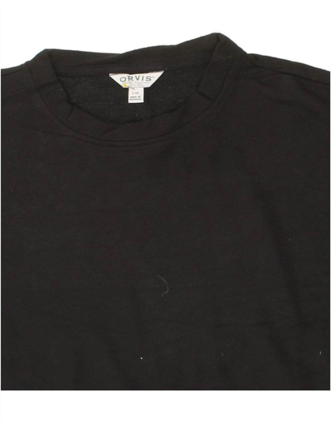 ORVIS Womens Oversized Sweatshirt Jumper UK 16 Large Black Modal Vintage Orvis and Second-Hand Orvis from Messina Hembry 