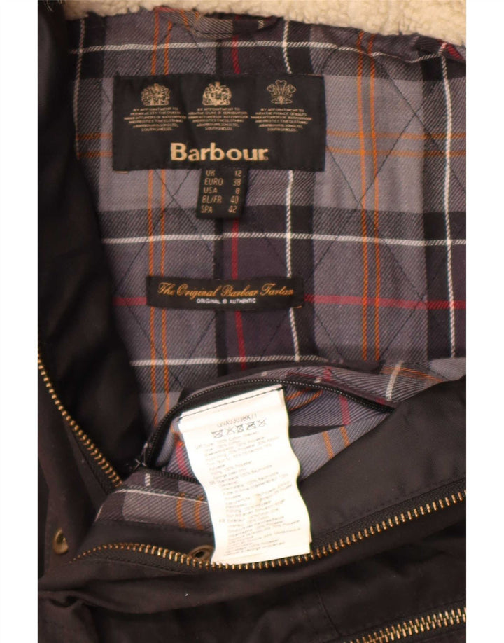 Barbour Chaqueta de algodón encerado con capucha para mujer Reino Unido 40 Mediano Negro