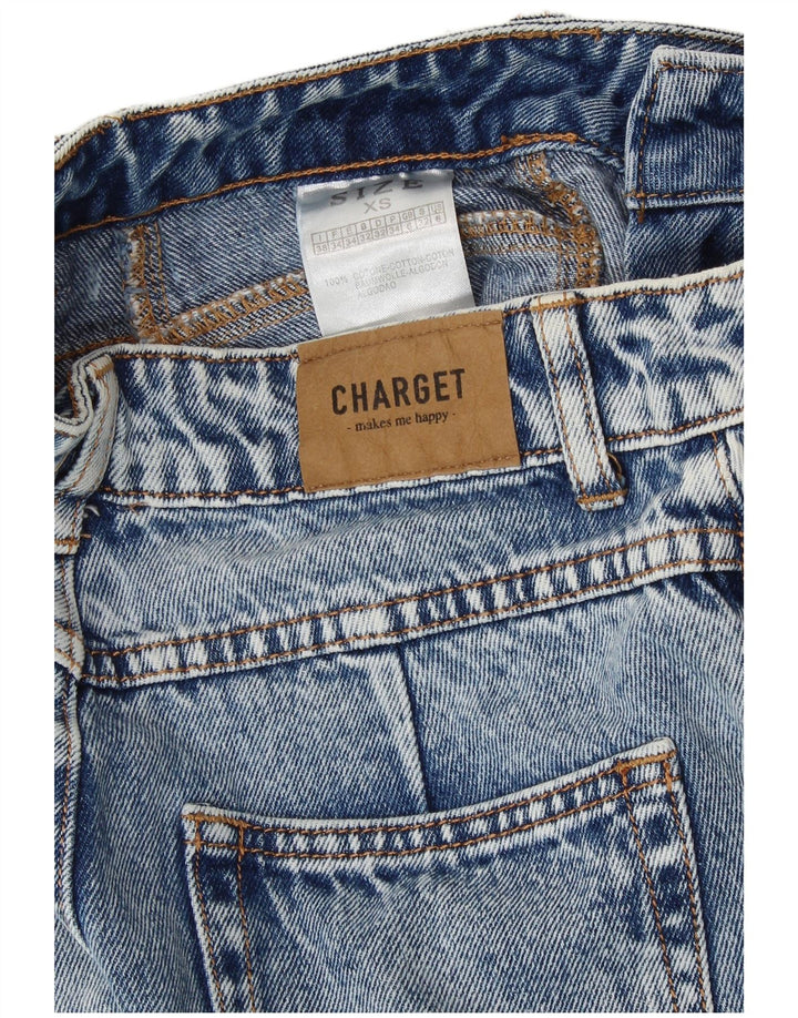 VINTAGE Jeans de cintura alta cónicos para mujer Reino Unido 6 XS W25 L25 Algodón azul