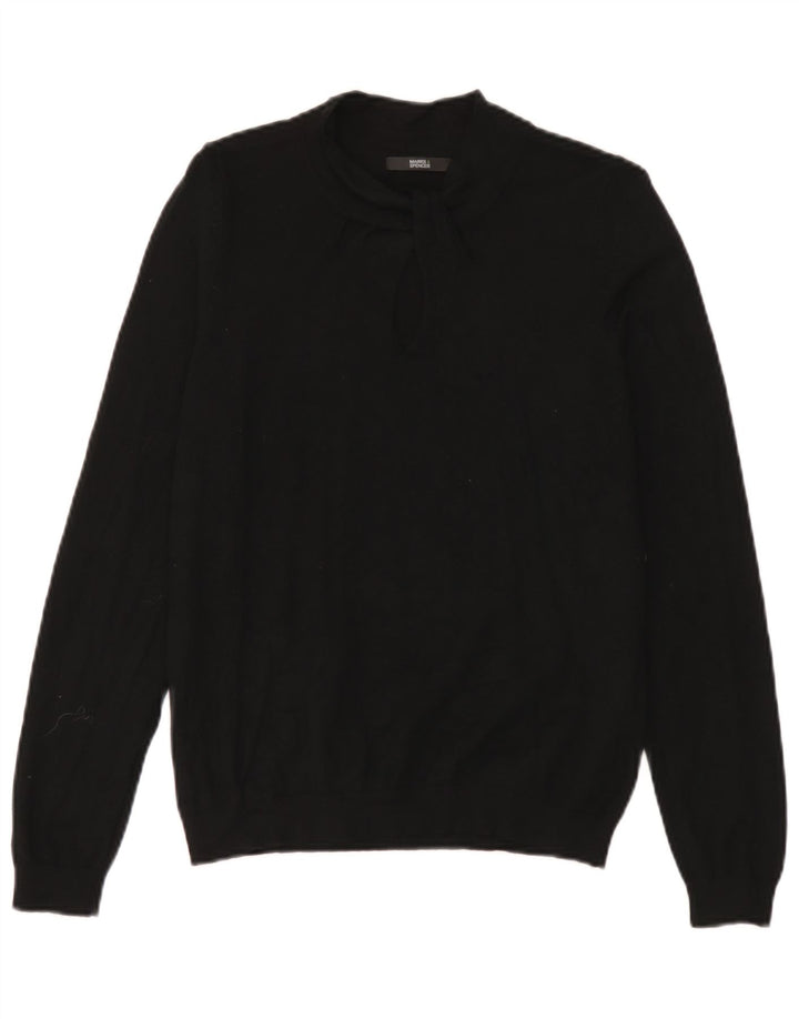 Marks & Spencer Jersey con cuello alto para mujer, talla 44, talla M, color negro