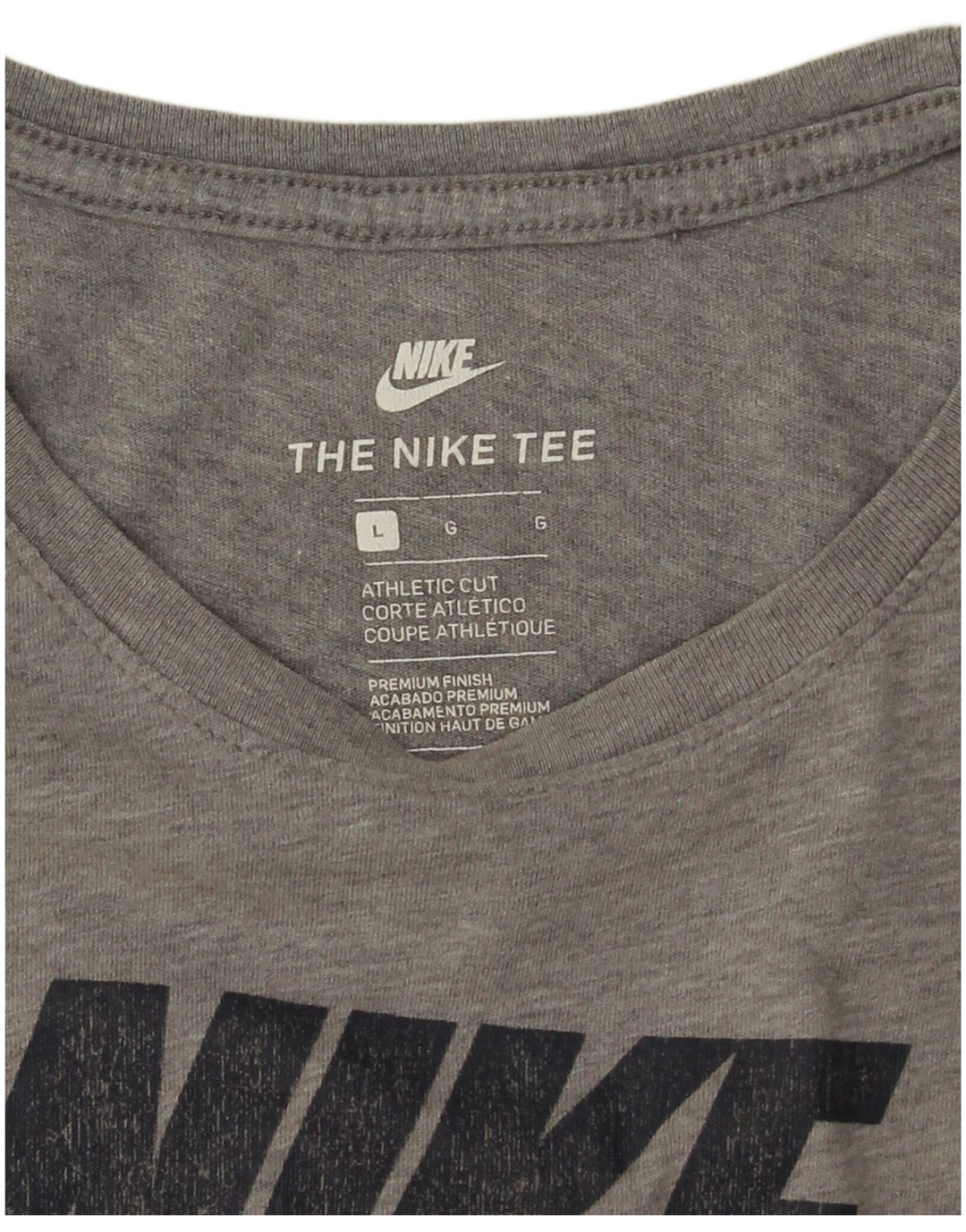 Nike Camiseta con gráfico de corte atlético para hombre, talla grande, gris moteado