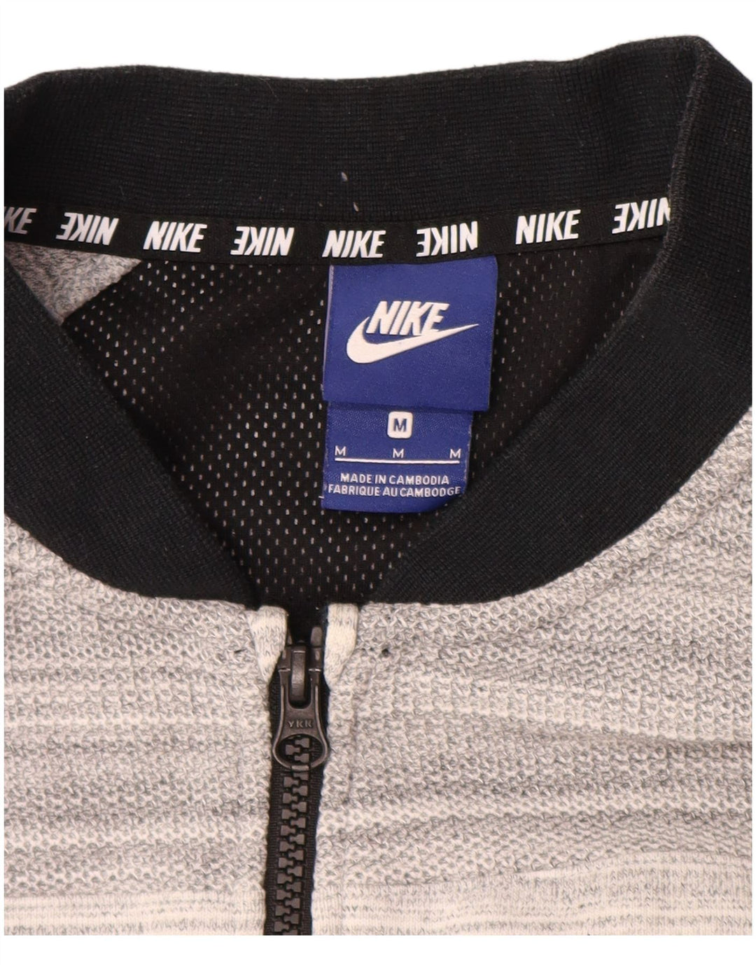 NIKE Hombre Chándal Top Chaqueta De Algodón A Rayas Gris Medio