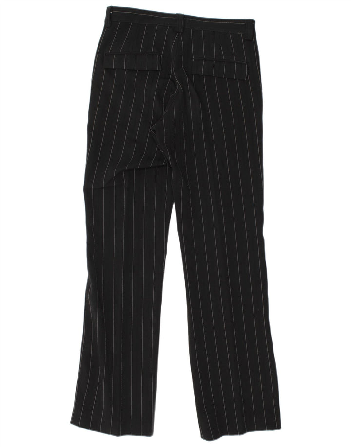 VINTAGE Pantalones chinos rectos para mujer IT 44 Medio W30 L32 Rayas negras