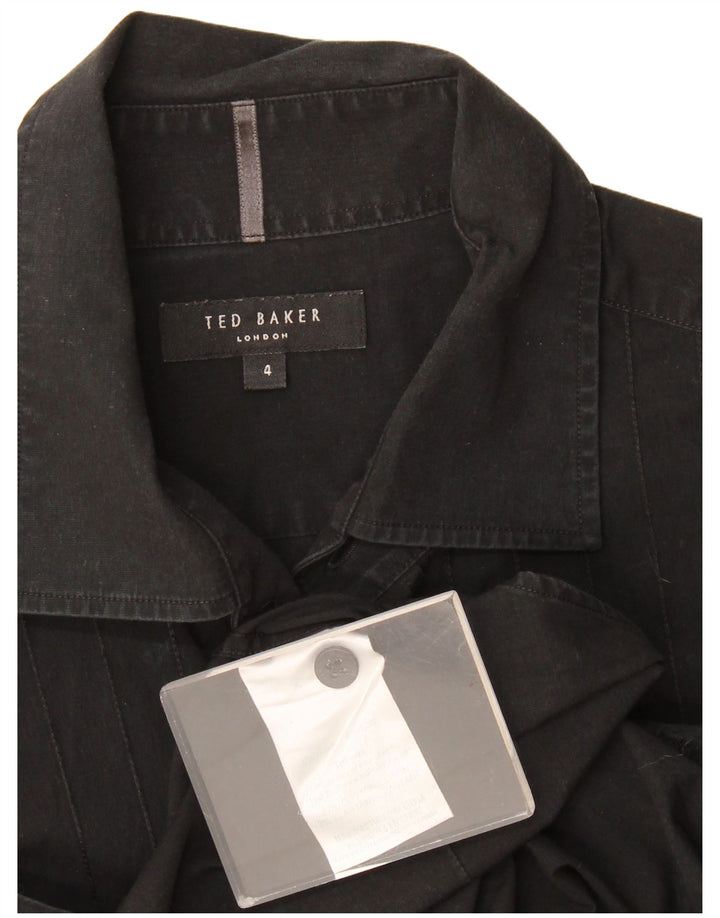 Ted Baker Camisa de manga corta para hombre Talla 4 Grande Algodón negro