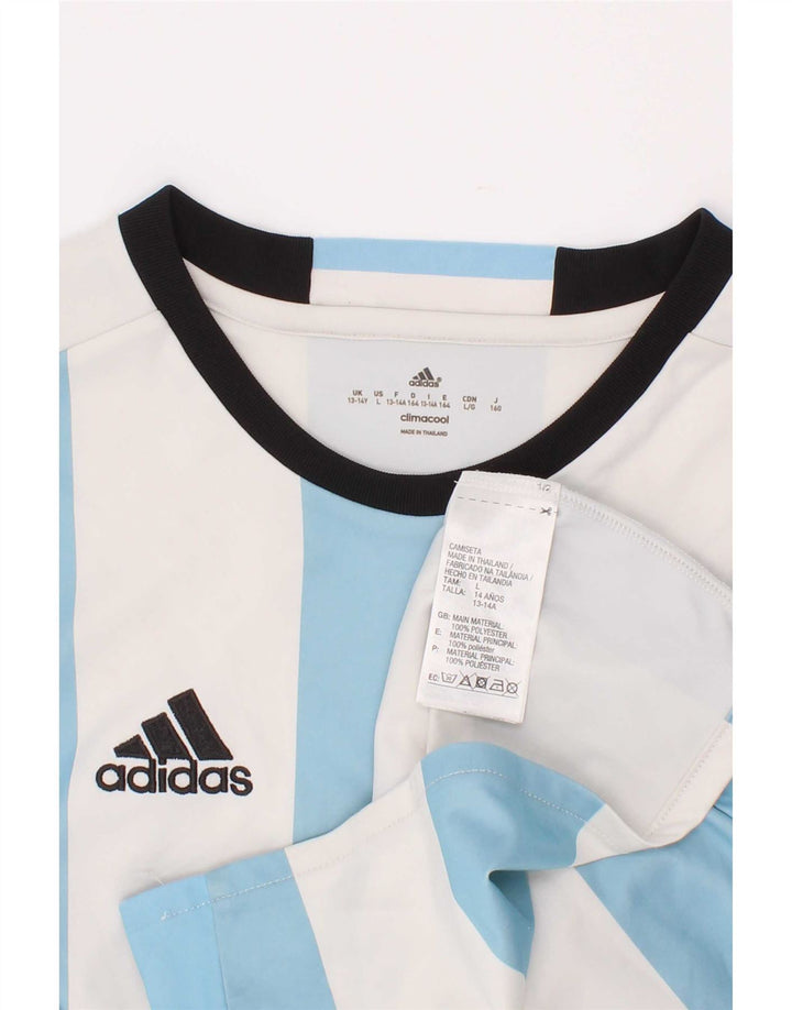 Adidas Chicos Climacool Camiseta Top 13-14 Años Azul Rayas Poliéster