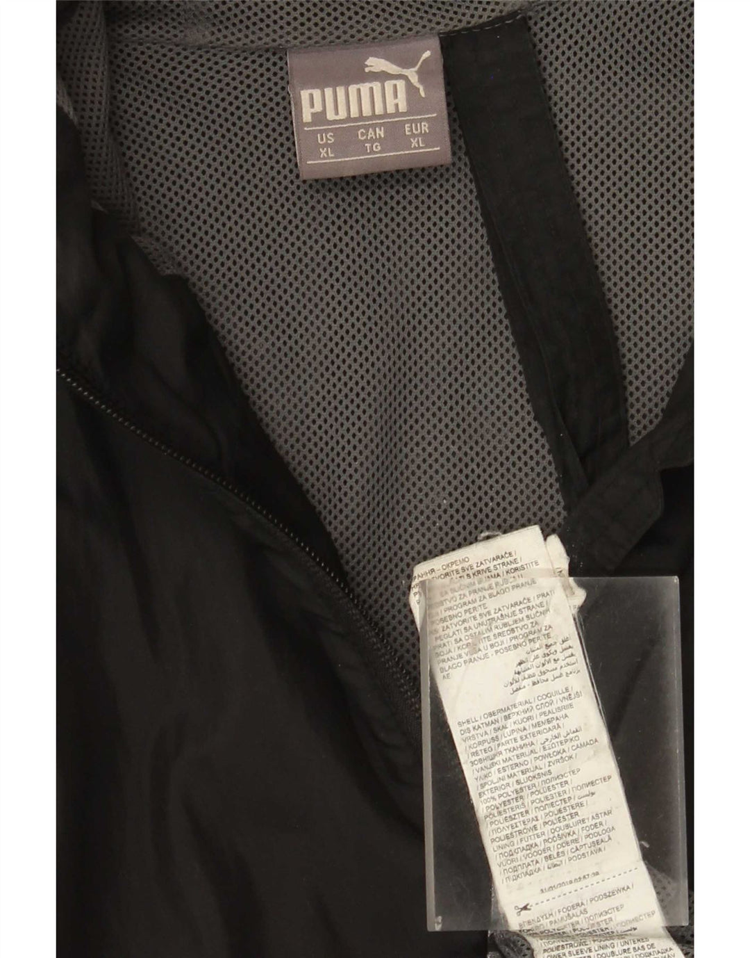 Puma Chaqueta impermeable con capucha para hombre UK 18 XL Poliéster negro
