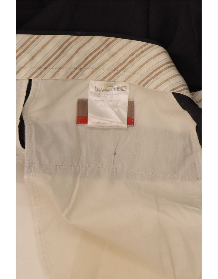 Marks & Spencer Pantalón de traje recto para hombre W38 L33 Poliéster azul marino
